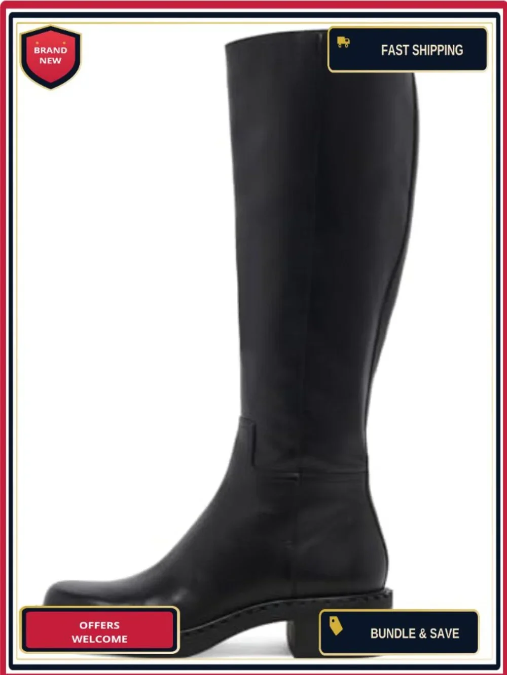 Faux Leather Knee High Boots for Women